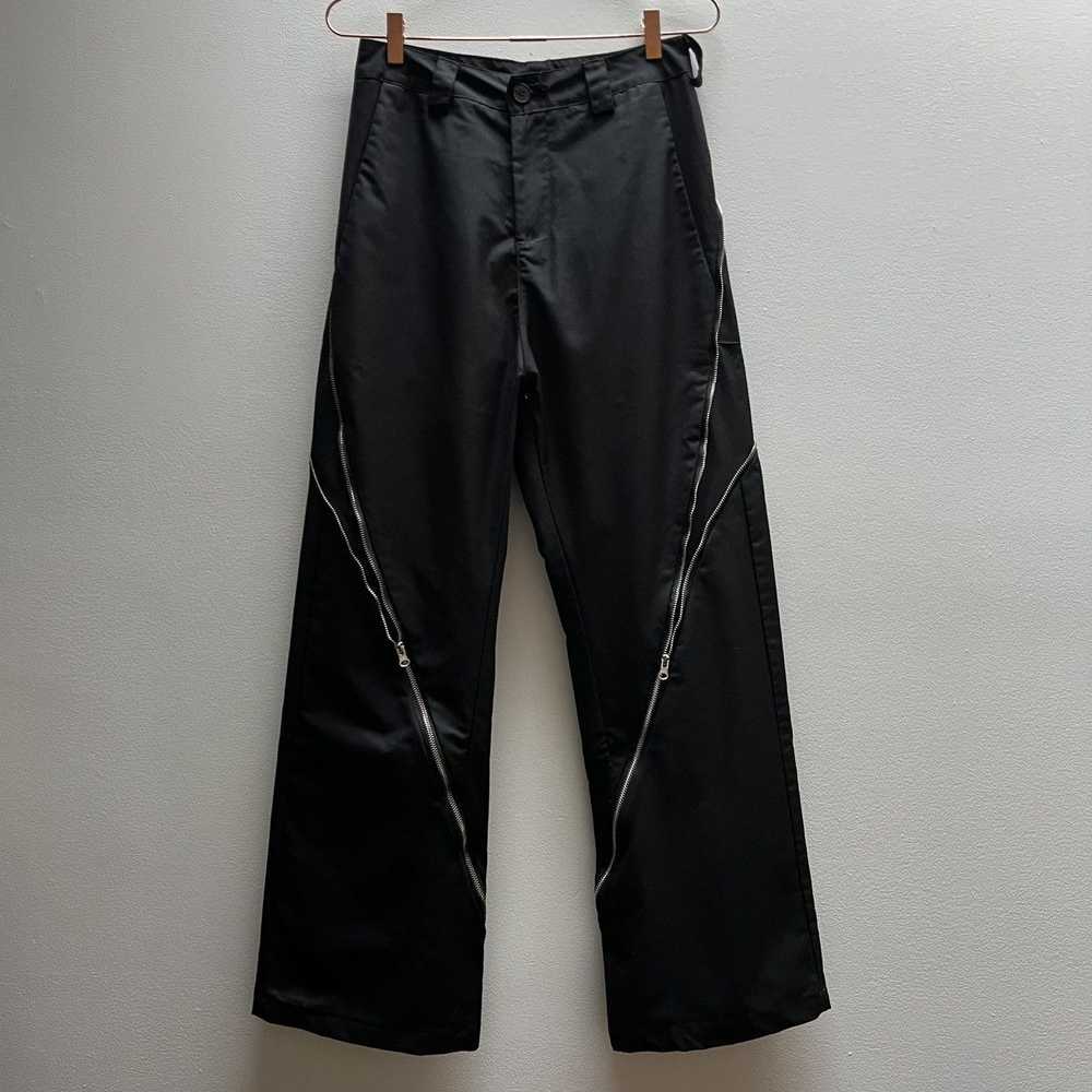 Designer × Streetwear Futuristic Wide Leg Zipper … - image 12