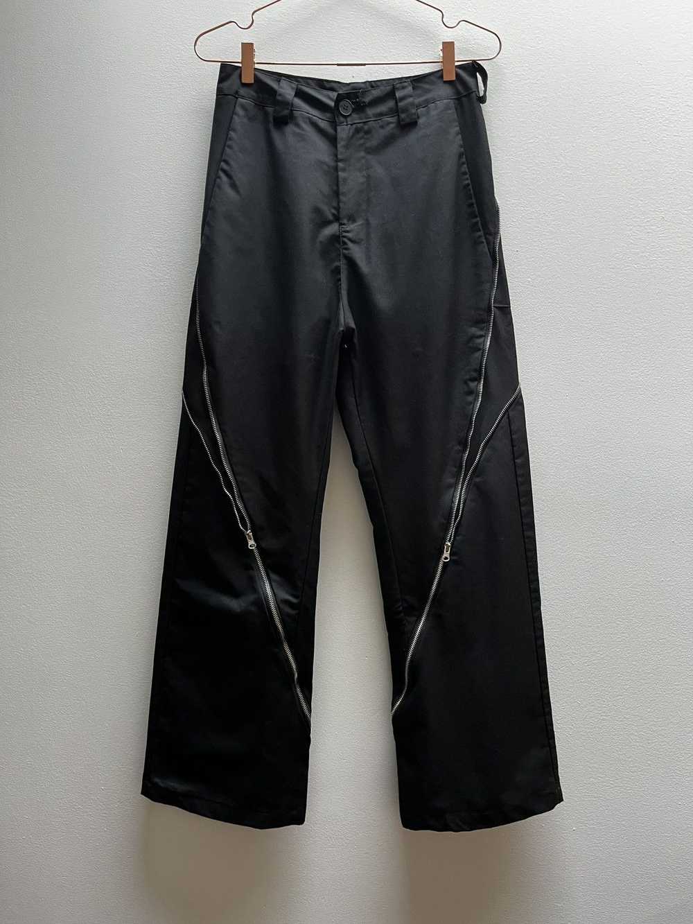 Designer × Streetwear Futuristic Wide Leg Zipper … - image 1