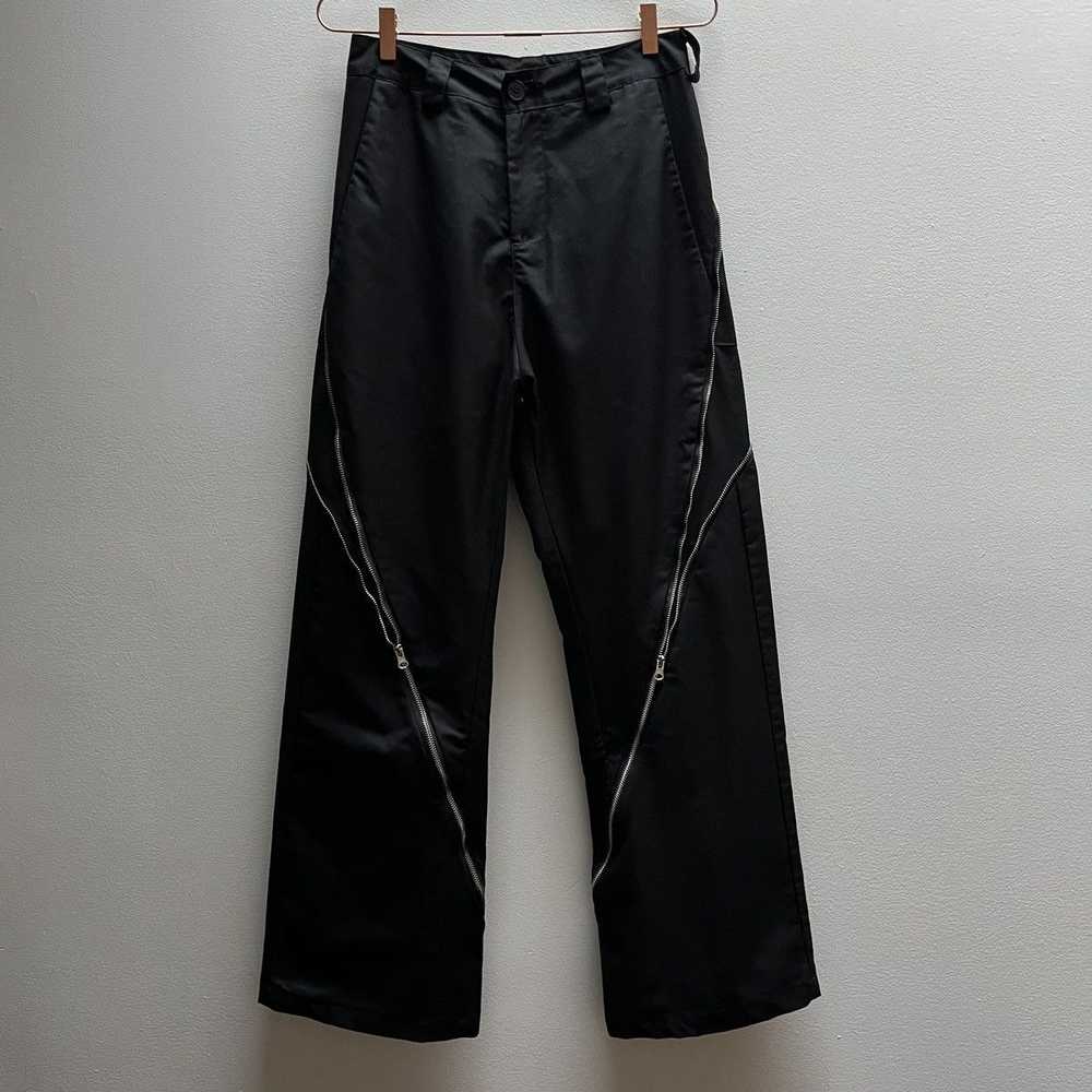 Designer × Streetwear Futuristic Wide Leg Zipper … - image 4