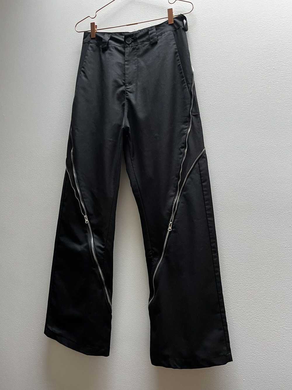 Designer × Streetwear Futuristic Wide Leg Zipper … - image 5