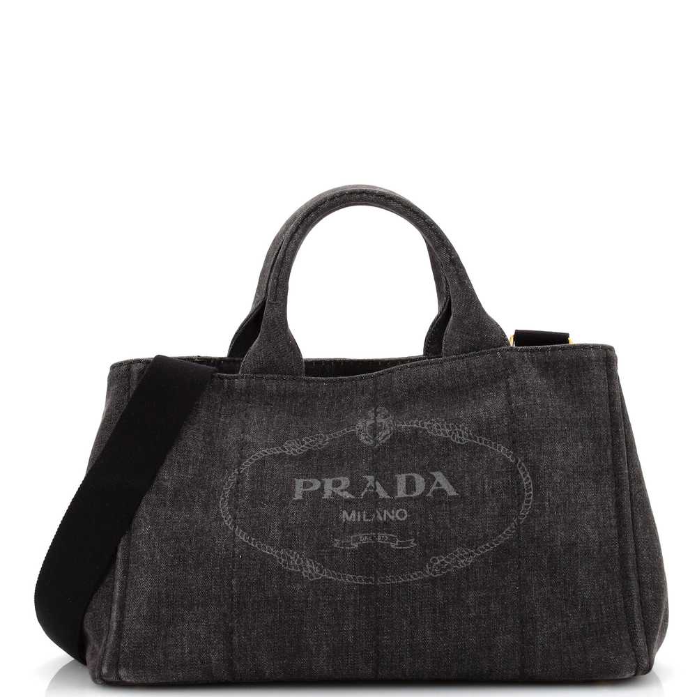 PRADA Canapa Convertible Tote Denim Medium - image 1