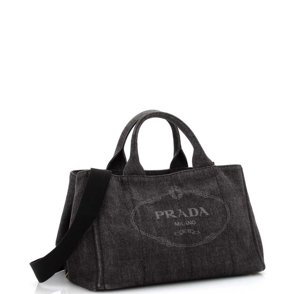 PRADA Canapa Convertible Tote Denim Medium - image 2