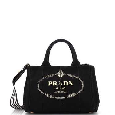 PRADA Canapa Convertible Tote Canvas Mini - image 1