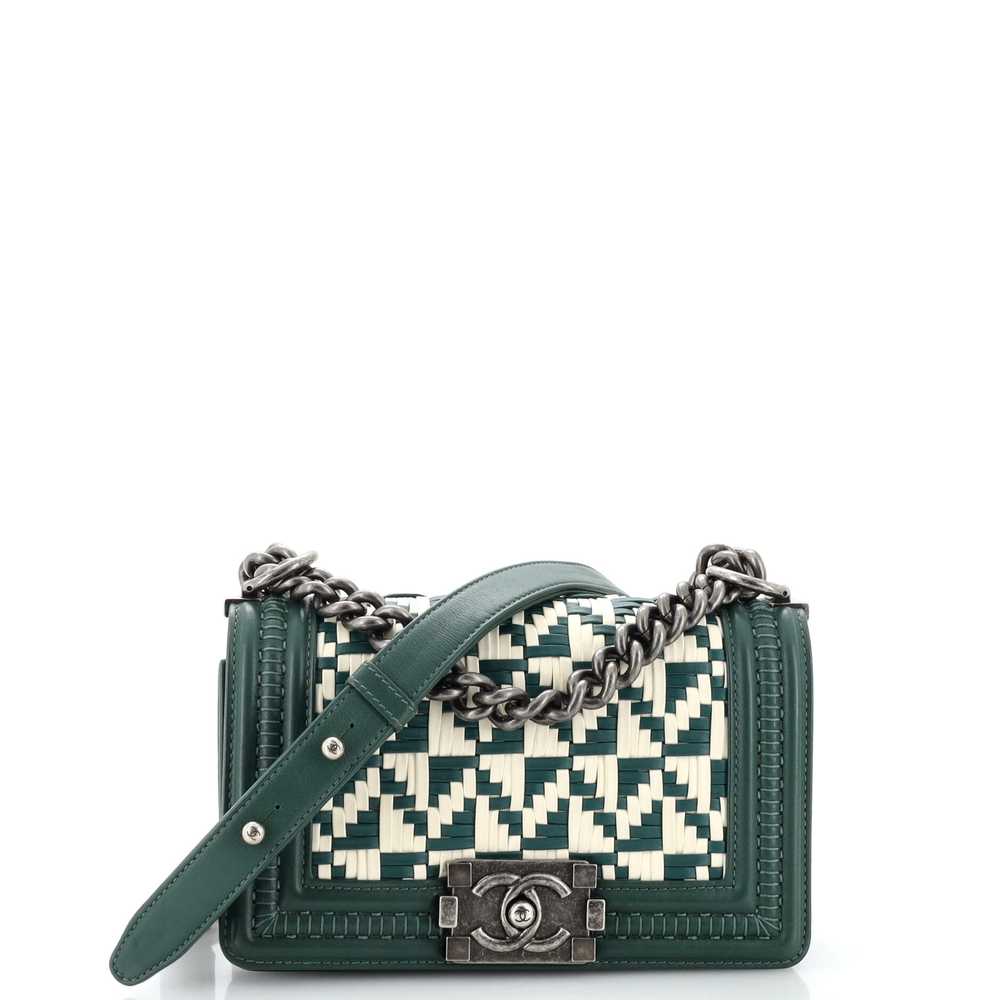 CHANEL Boy Flap Bag Woven Calfskin Small - image 1