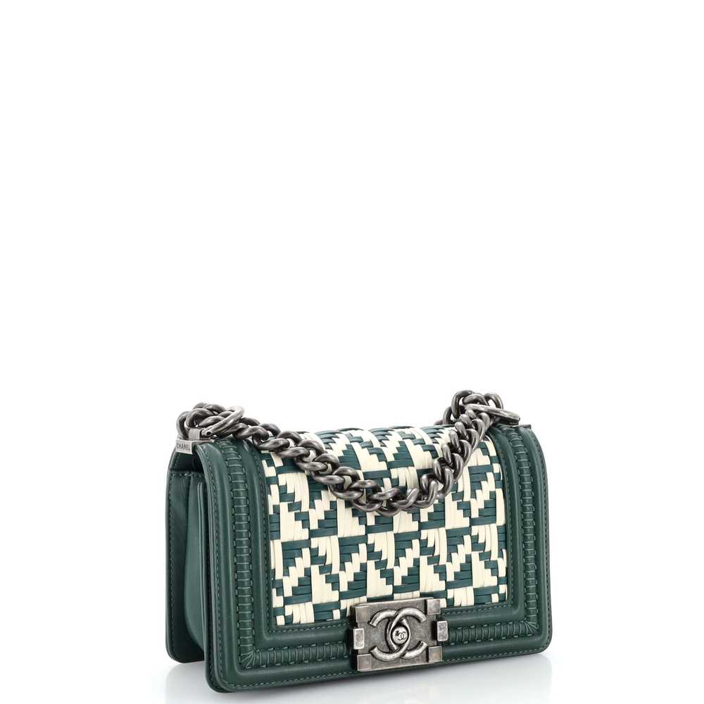 CHANEL Boy Flap Bag Woven Calfskin Small - image 2