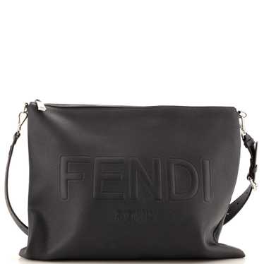 FENDI After Logo Messenger Bag Leather Large