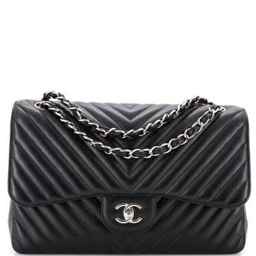 CHANEL Classic Double Flap Bag Chevron Caviar Jum… - image 1