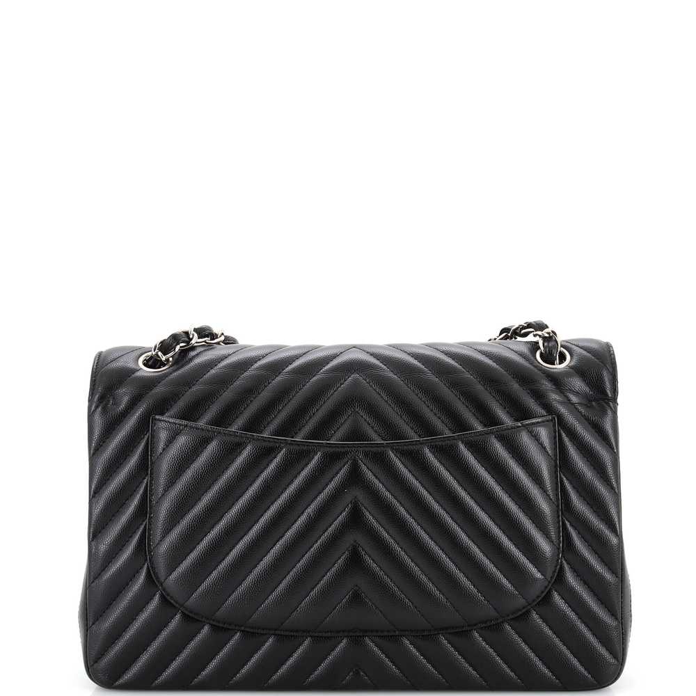 CHANEL Classic Double Flap Bag Chevron Caviar Jum… - image 3