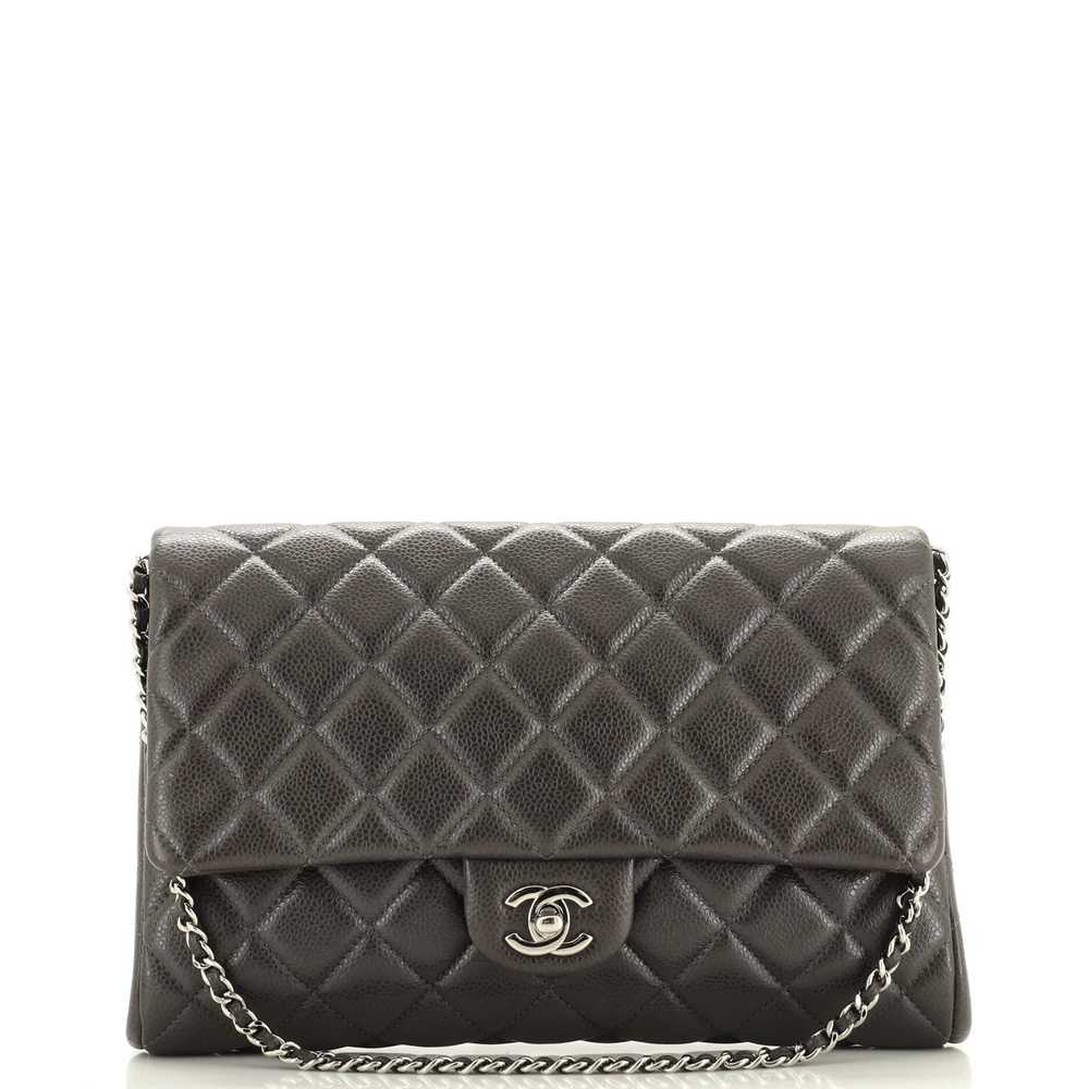 CHANEL Clutch with Chain Quilted Caviar - image 1