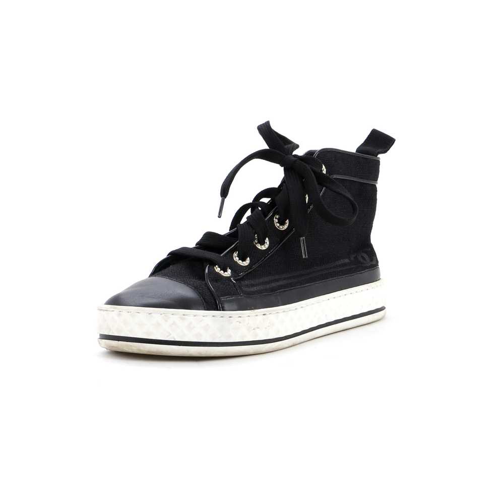 CHANEL Women's CC Cap Toe High-Top Sneakers Canva… - image 1