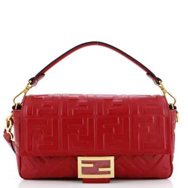 FENDI Baguette NM Bag Zucca Embossed Leather Medi… - image 1