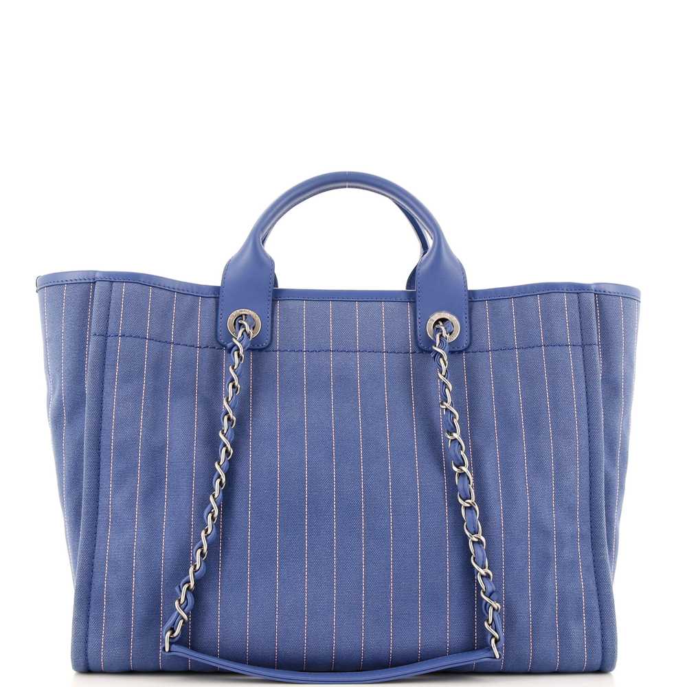 CHANEL Deauville Tote Pinstripe Cotton Medium - image 4