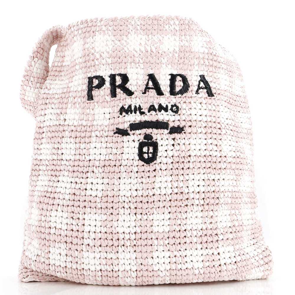 PRADA Logo Hobo Raffia Large - image 1