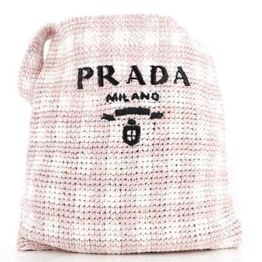 PRADA Logo Hobo Raffia Large - image 1