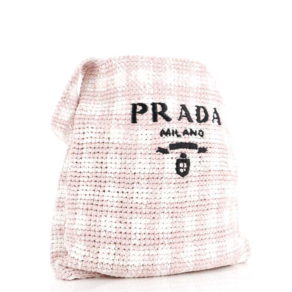 PRADA Logo Hobo Raffia Large - image 2