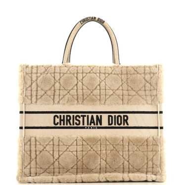 Christian Dior Book Tote Cannage Quilt Shearling L