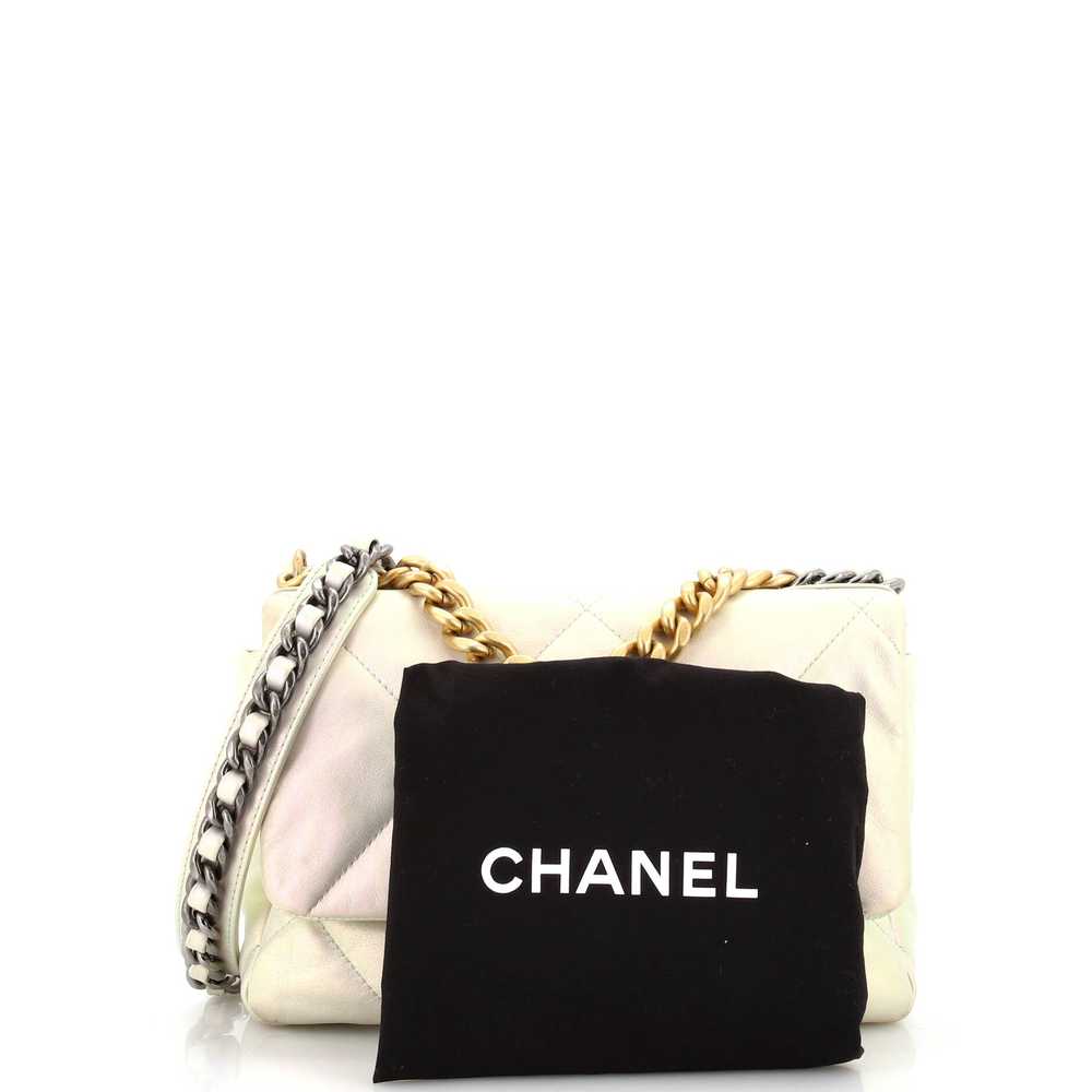 CHANEL 19 Flap Bag Quilted Iridescent Calfskin Me… - image 2