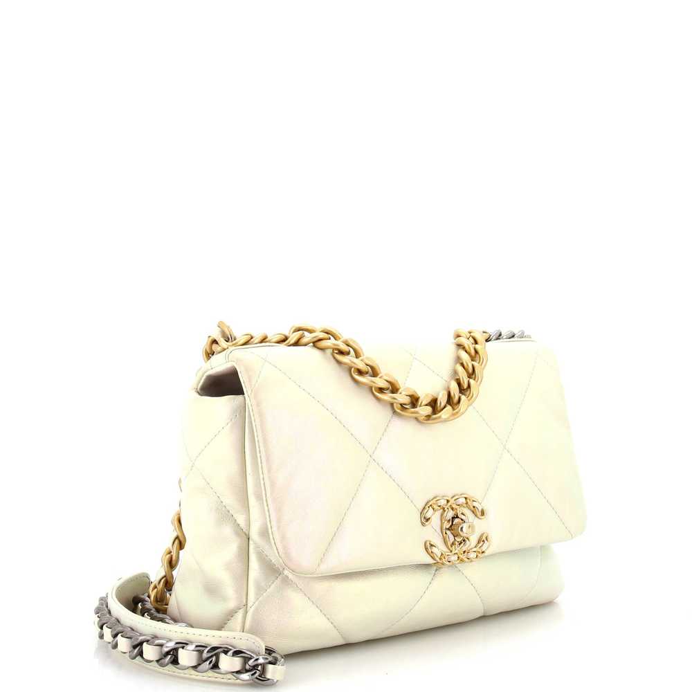 CHANEL 19 Flap Bag Quilted Iridescent Calfskin Me… - image 3