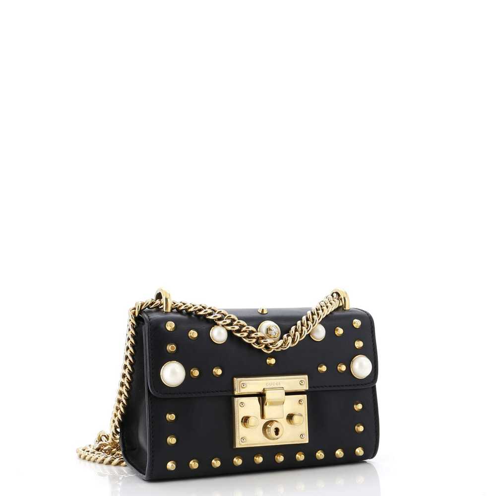 GUCCI Pearly Padlock Shoulder Bag Studded Leather… - image 2