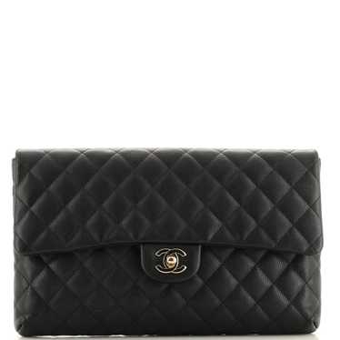 CHANEL Classic Flap Clutch Quilted Caviar - image 1