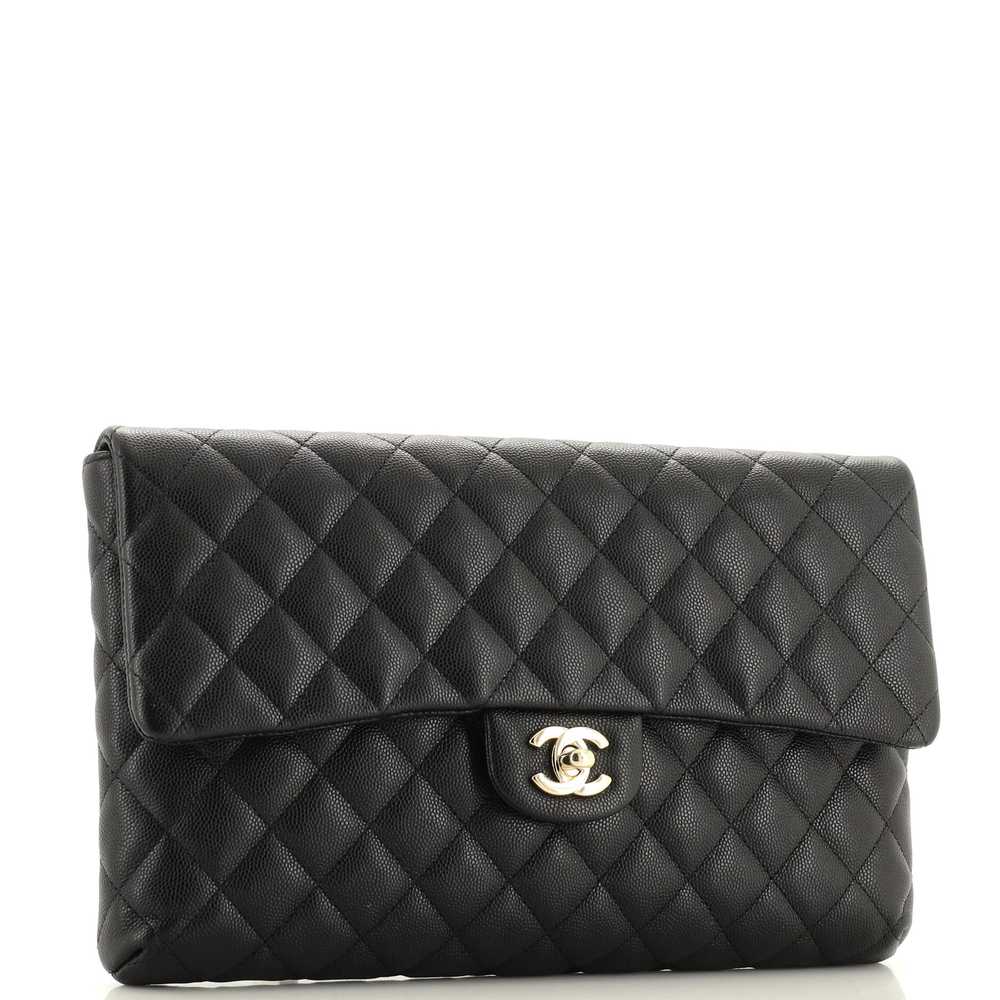 CHANEL Classic Flap Clutch Quilted Caviar - image 2