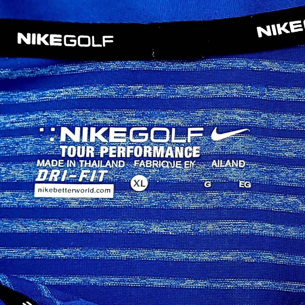 Nike Nike Golf Tour Performance Dri-Fit Blue Stri… - image 10