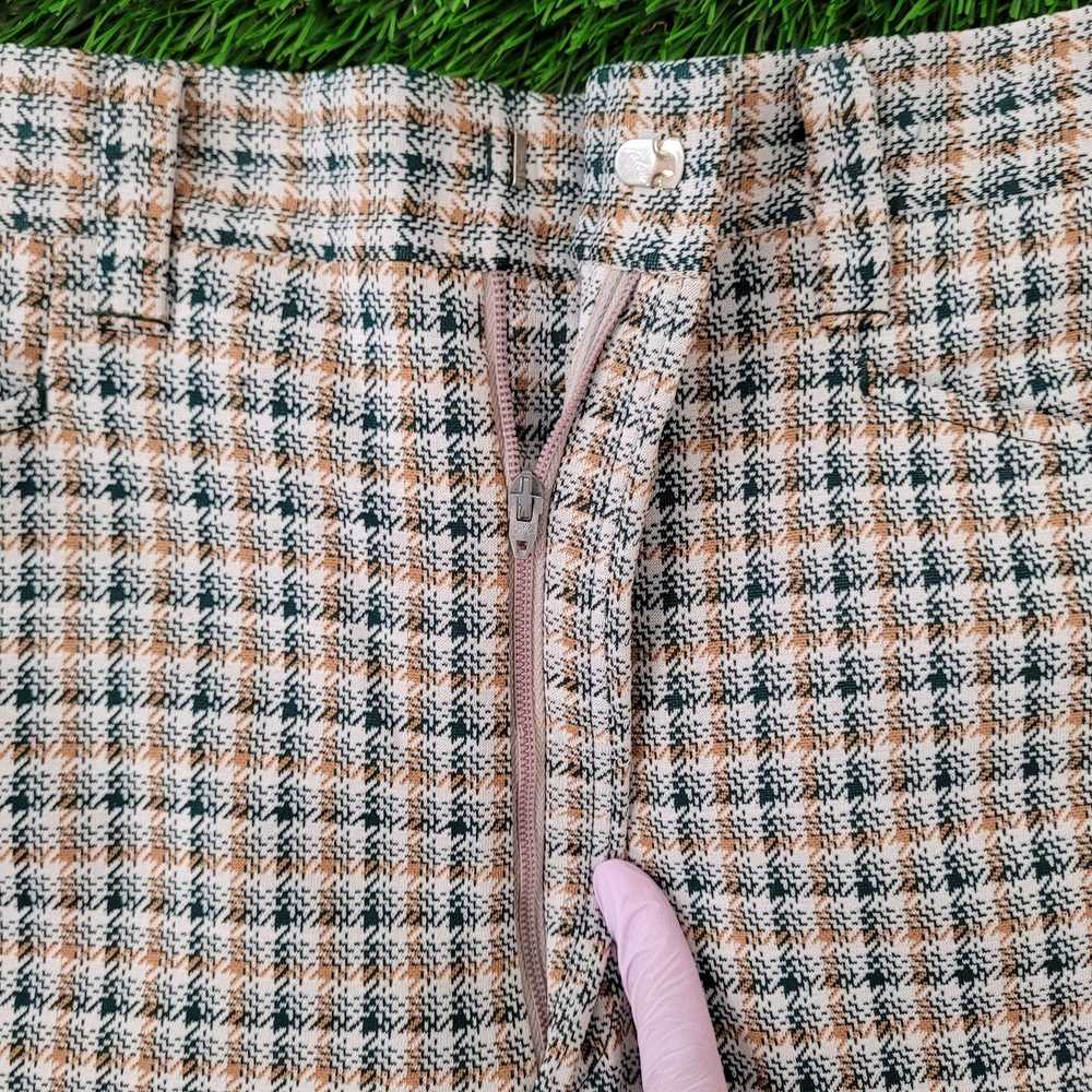 Haggar Vintage 70s Disco Hippie Pants 32x28 Plaid - image 10