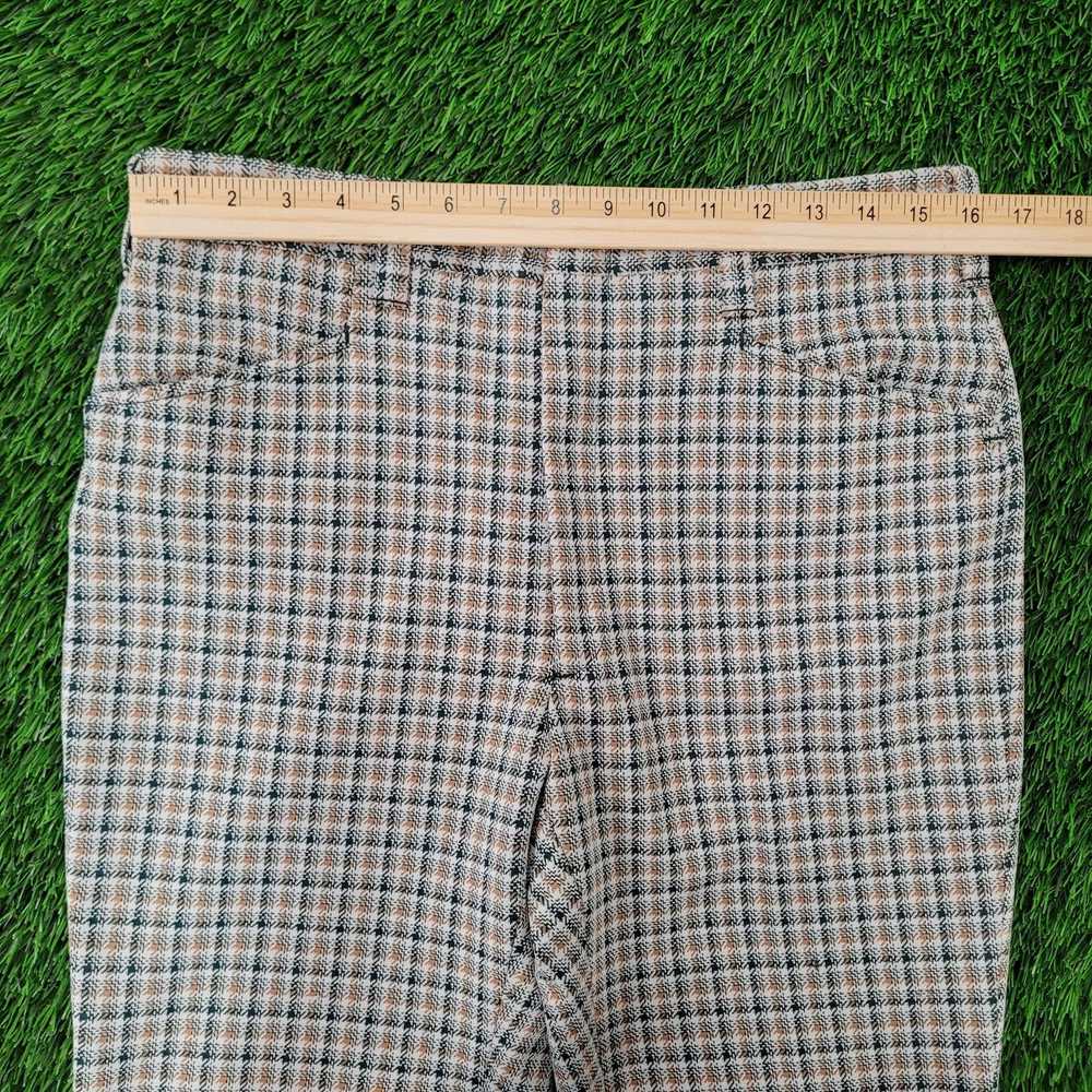 Haggar Vintage 70s Disco Hippie Pants 32x28 Plaid - image 11