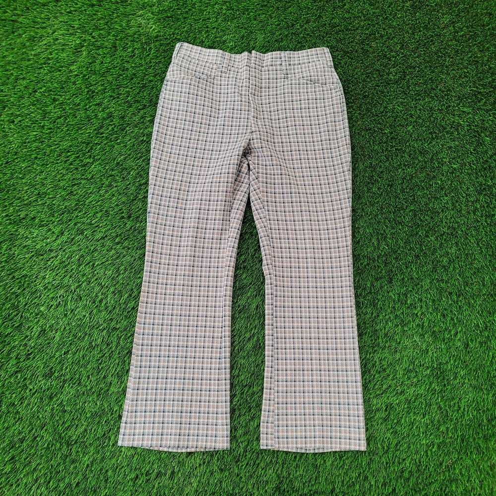 Haggar Vintage 70s Disco Hippie Pants 32x28 Plaid - image 1