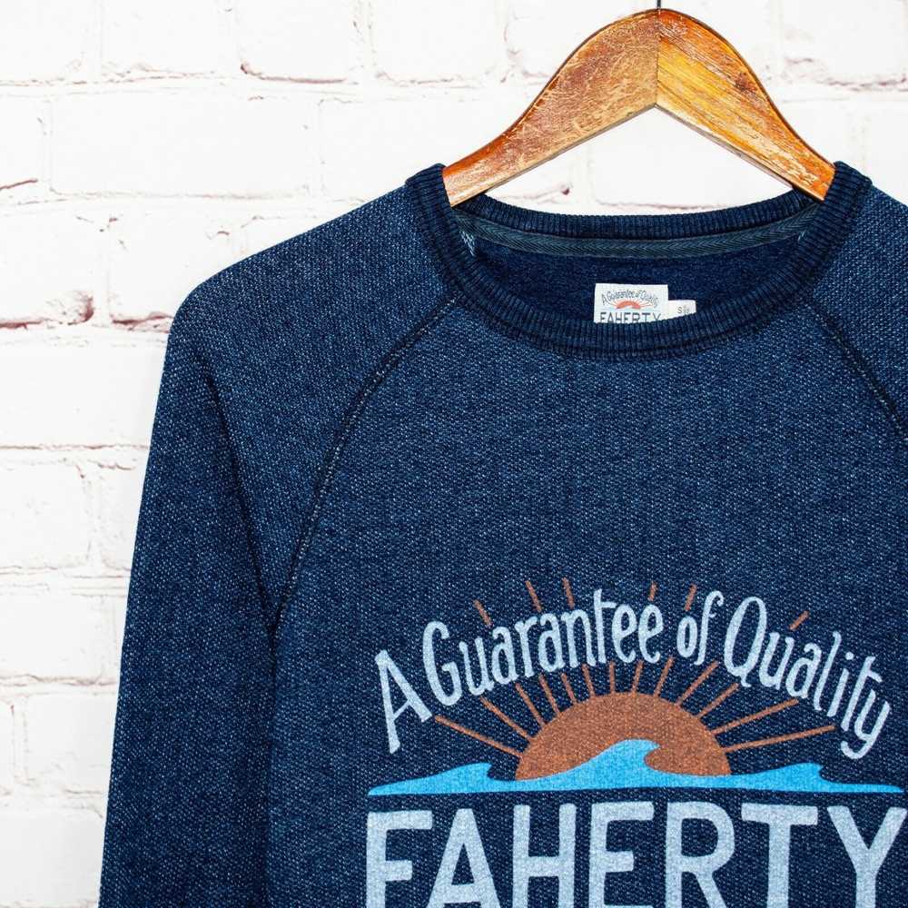 Faherty FAHERTY LOGO Crew Sweatshirt in Indigo Dy… - image 6