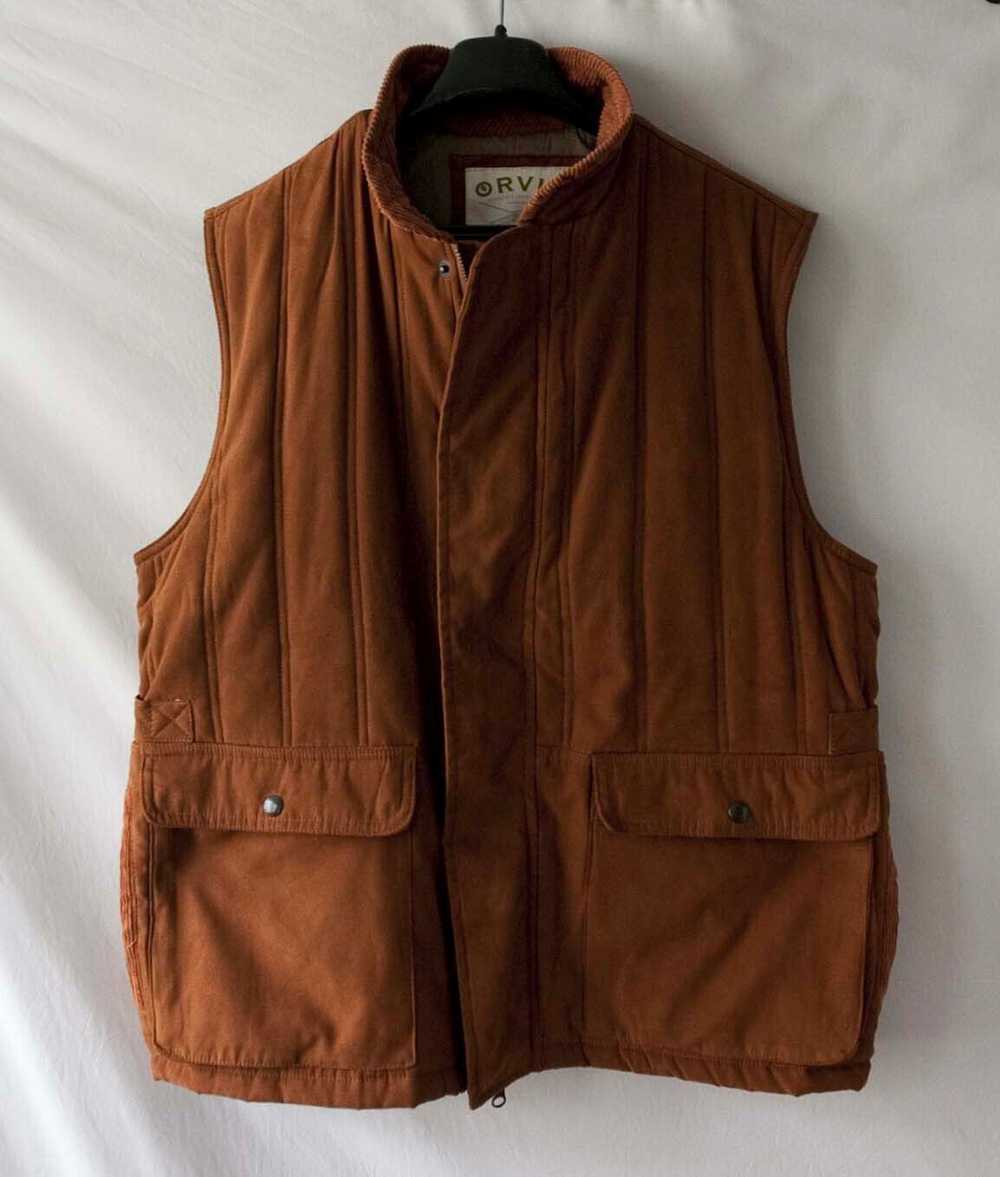 Orvis Orvis Vest Faux Brown Rust Suede Men L Cord… - image 1