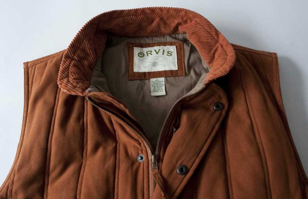 Orvis Orvis Vest Faux Brown Rust Suede Men L Cord… - image 3