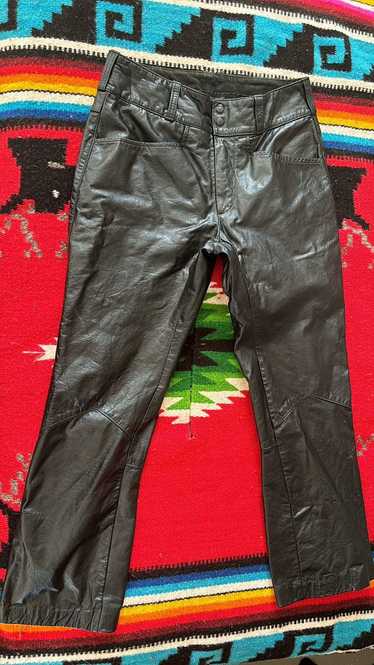 Sears × Vintage Black leather flare pants