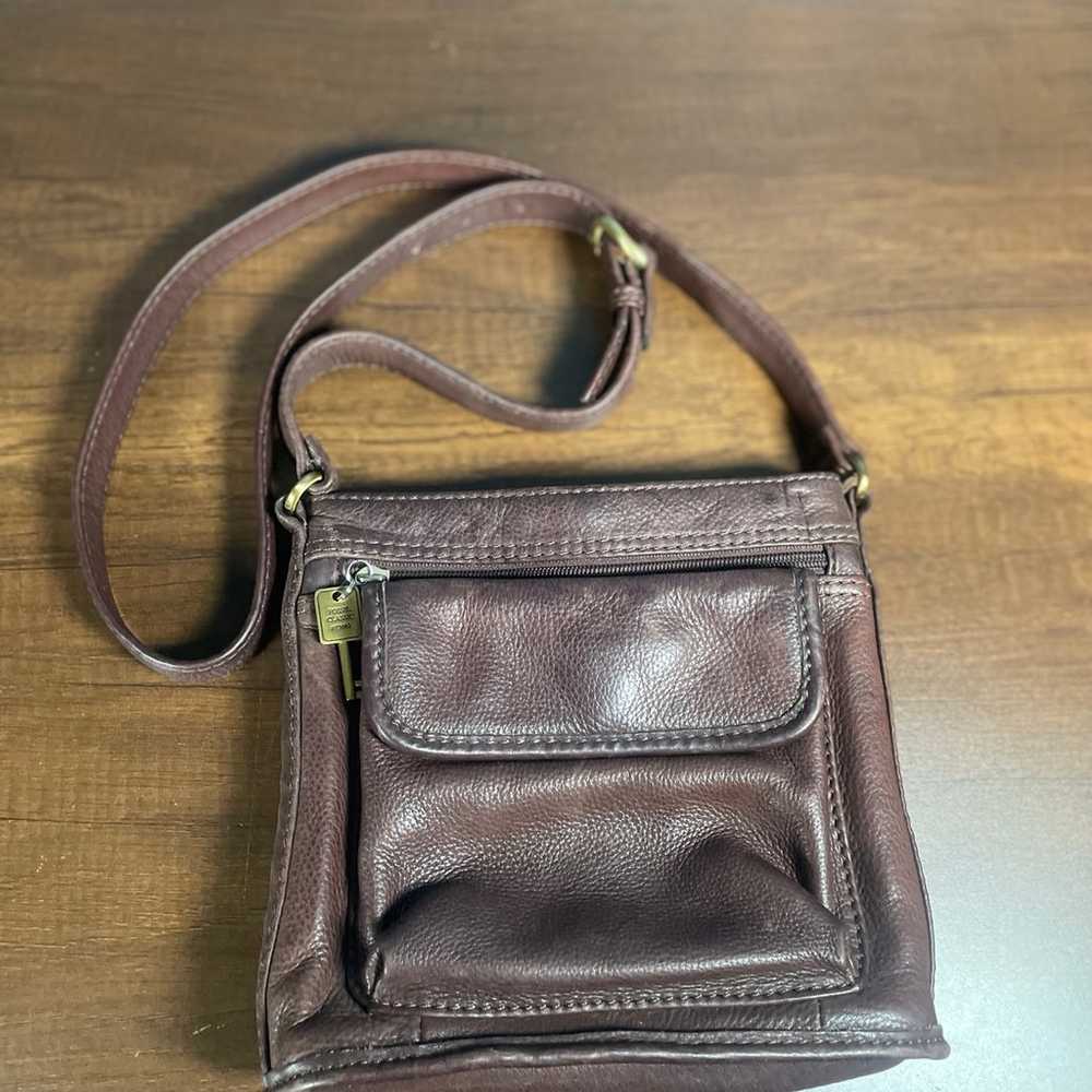 Fossil Sasha Vintage Cross Body Brown Leather Sad… - image 2