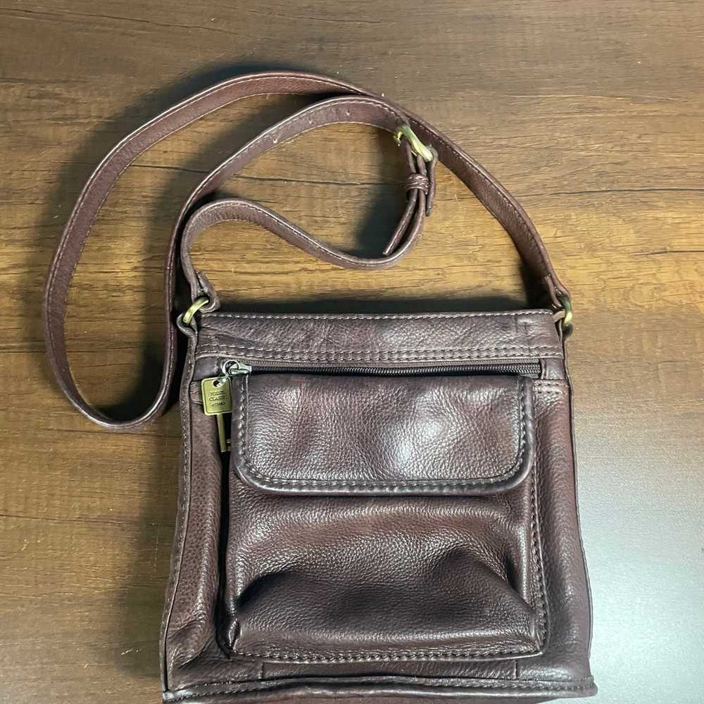 Fossil Sasha Vintage Cross Body Brown Leather Sad… - image 3