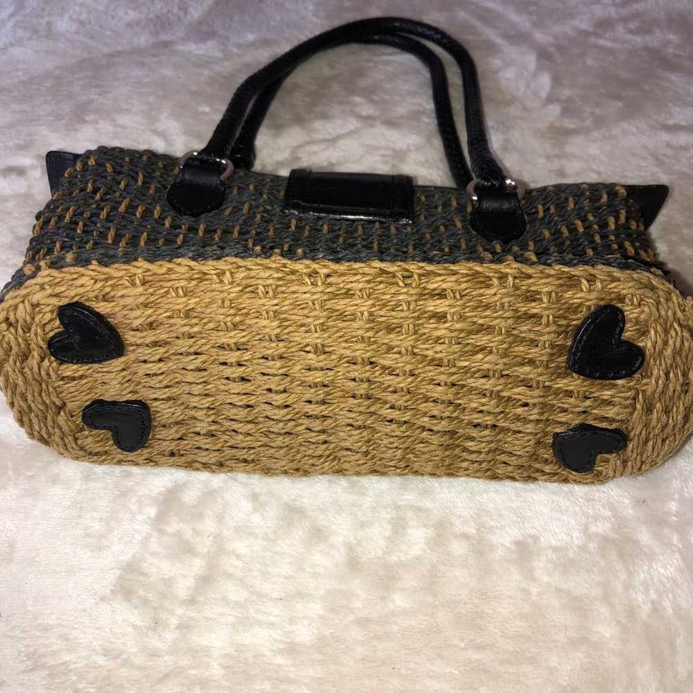 Brighton Vintage Sadie Black and Tan Woven Straw … - image 7