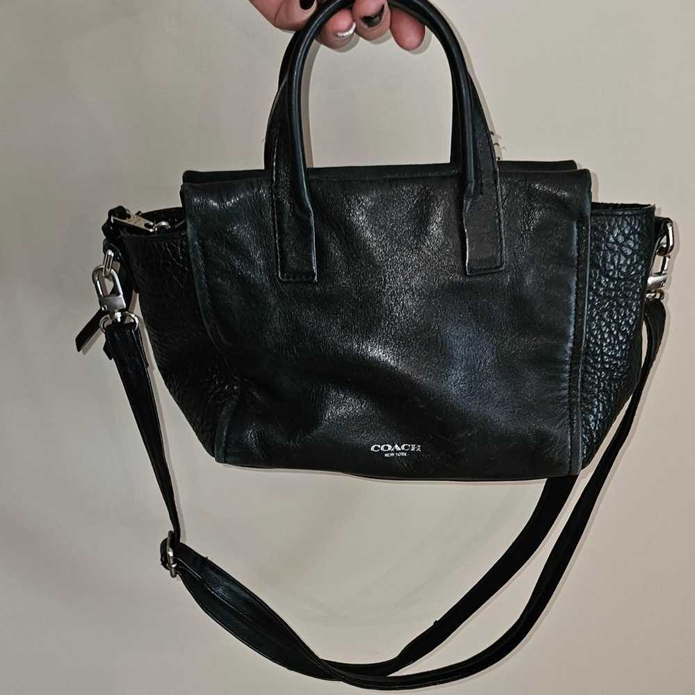 vintage Coach leather purse black crossbody - image 1