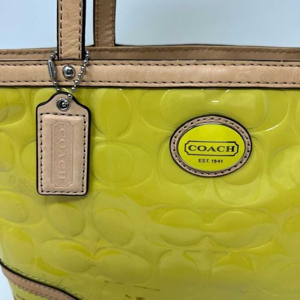 COACH Bag Yellow Patent Leather Mini Handbag Purs… - image 2