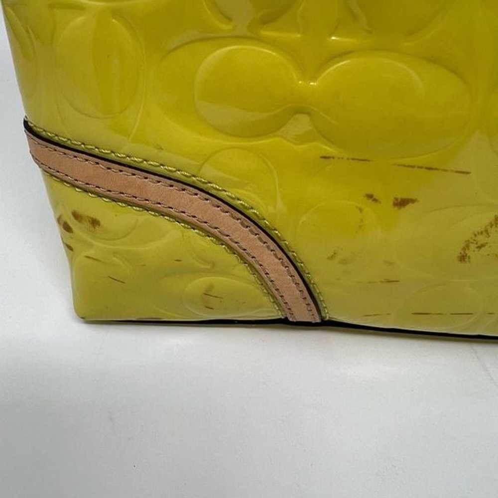 COACH Bag Yellow Patent Leather Mini Handbag Purs… - image 3