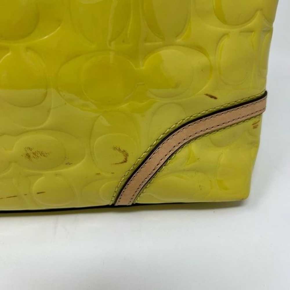 COACH Bag Yellow Patent Leather Mini Handbag Purs… - image 4