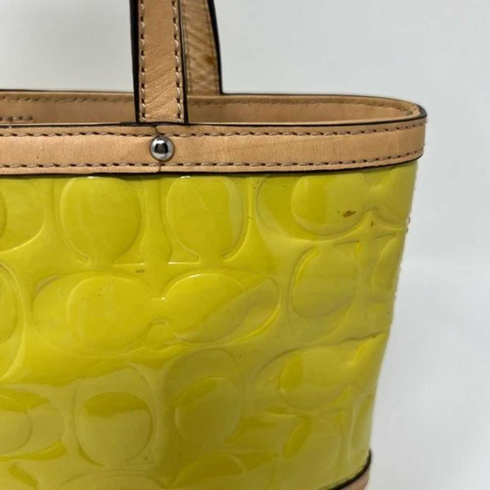 COACH Bag Yellow Patent Leather Mini Handbag Purs… - image 5