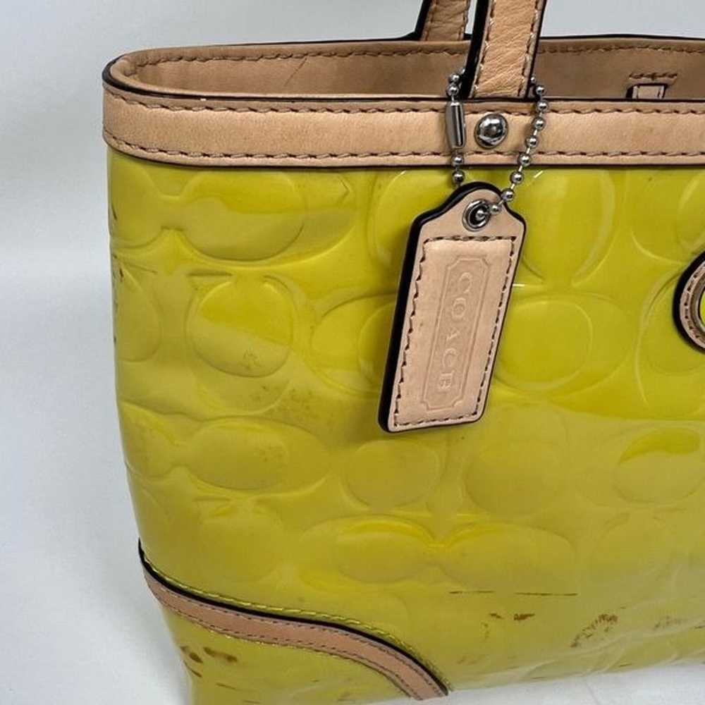 COACH Bag Yellow Patent Leather Mini Handbag Purs… - image 6