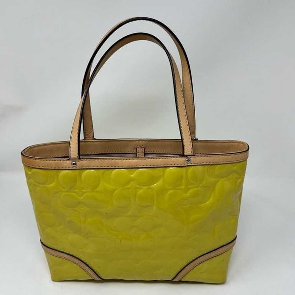 COACH Bag Yellow Patent Leather Mini Handbag Purs… - image 7