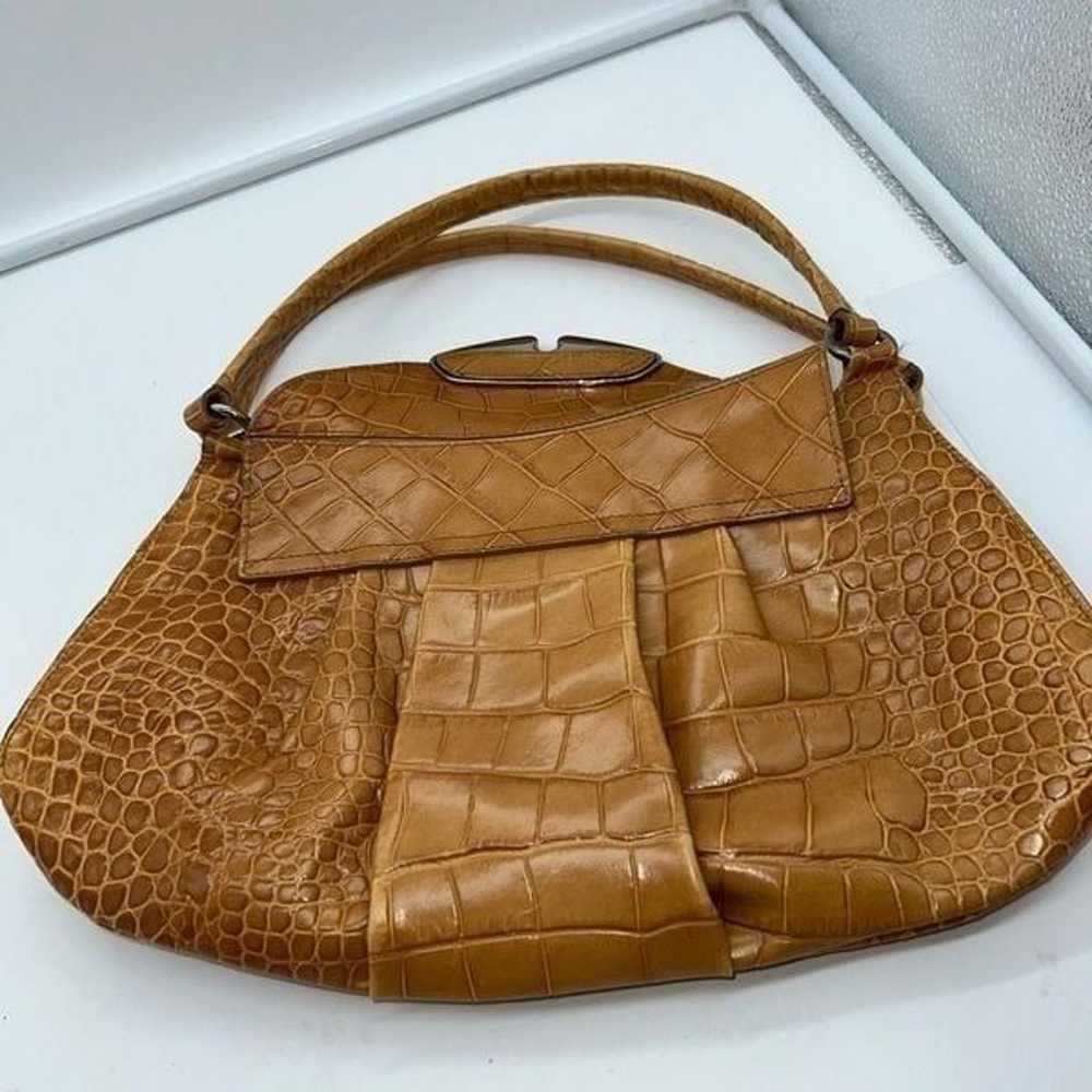 Furla Vintage Croc-Embossed Shoulder Bag Brown Ba… - image 10