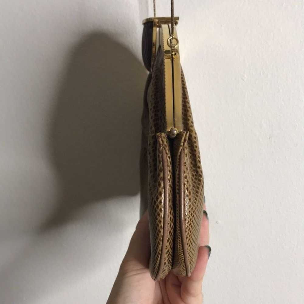 Finesse La model brown gold snakeskin purse gold … - image 12