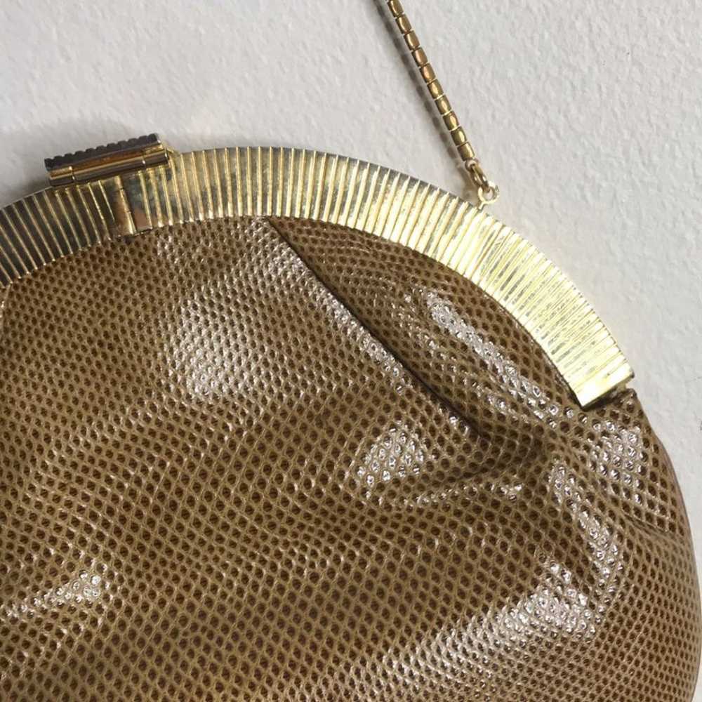 Finesse La model brown gold snakeskin purse gold … - image 6