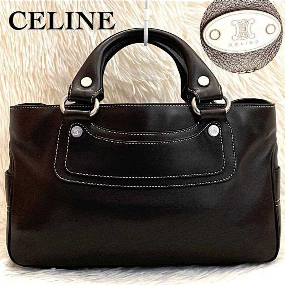 Celine Boogie Bag Triomphe Tote Bag Leather Dark … - image 1