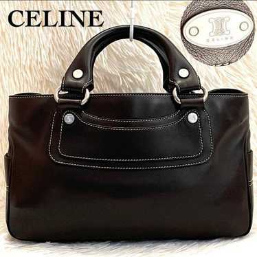 Celine Boogie Bag Triomphe Tote Bag Leather Dark … - image 1