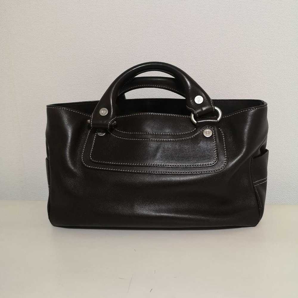 Celine Boogie Bag Triomphe Tote Bag Leather Dark … - image 2