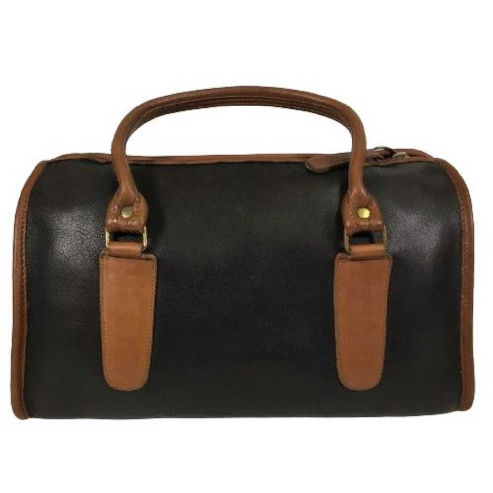 Vintage COACH Speedy Dr Satchel Black Tan Leather… - image 1